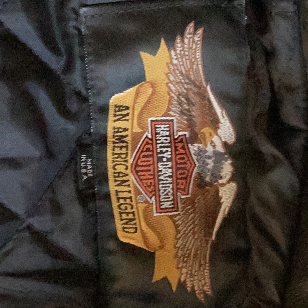 Black Leather Harley Davidson Jacket Girls Size 14 vintage